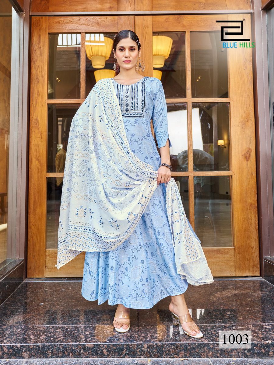 Kohinoor By Blue Hills Rayon Printed Kurti With Dupatta Catalog